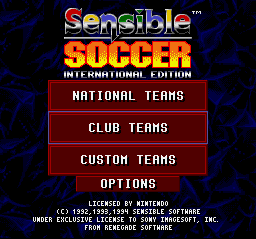 Sensible Soccer - International Edition Title Screen